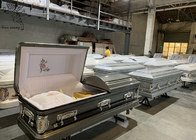 صندوق تابوت فولاذي للاوداع الكريم يُزين لترتيبات الدفن