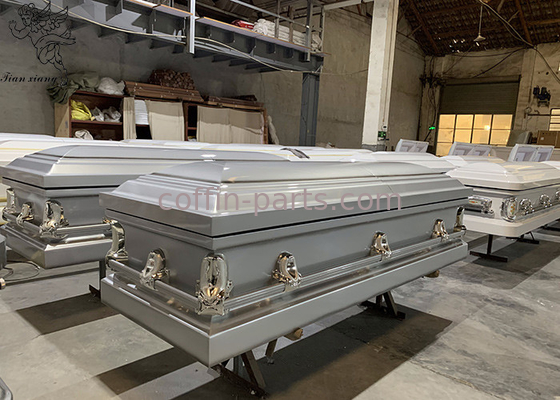 ISO9001 جنازة المعدن الفولاذ المقاوم للصدأ تابوت سطح قابلة للتخصيص والزينة