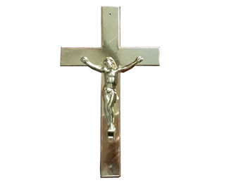 فضية اللون البلاستيك يسوع نعش الصليب حجم 24 × 14 سم لجنازة الجنازة