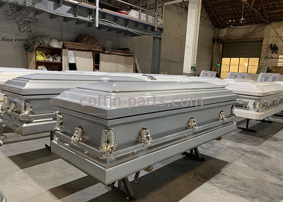 Rectangle Stainless Metal Casket With Durable Metal Construction