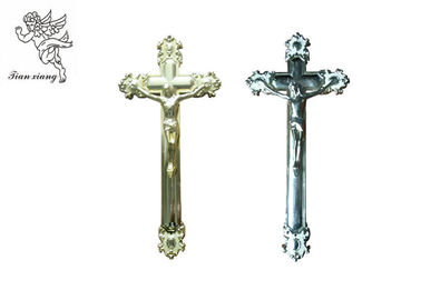 Silver Plastic Coffin Crucifix Buried  Decorative 44.8 × 20.8 Cm Size For Casket Lid