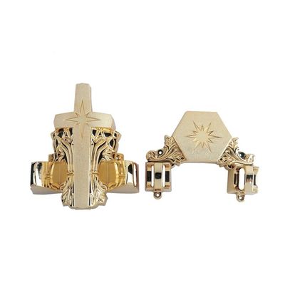 American Style Gold Plastic Casket Corners With Iron Tubes